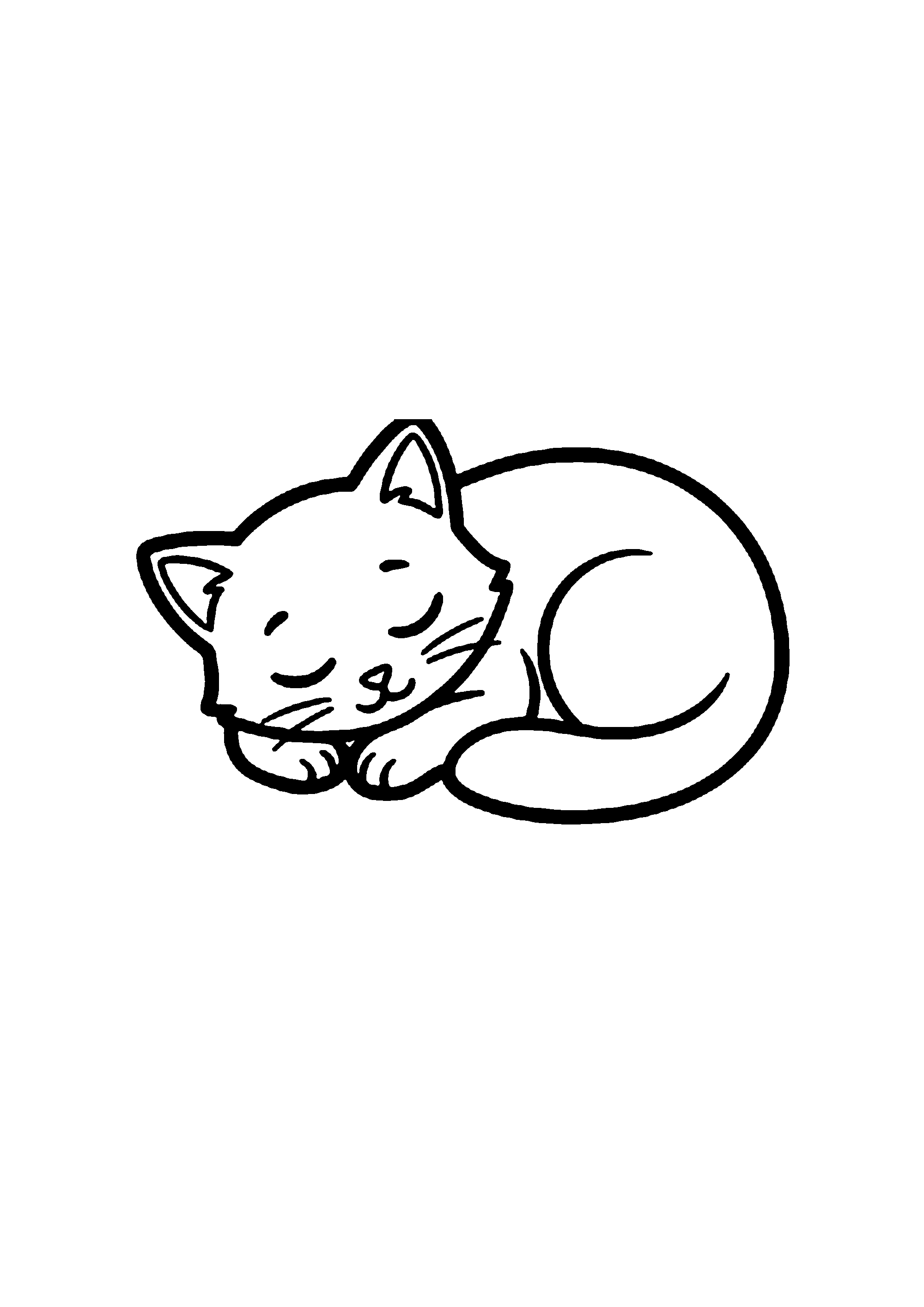 Coloriage aux contours nets : Chaton Curieux Penchant la Tête