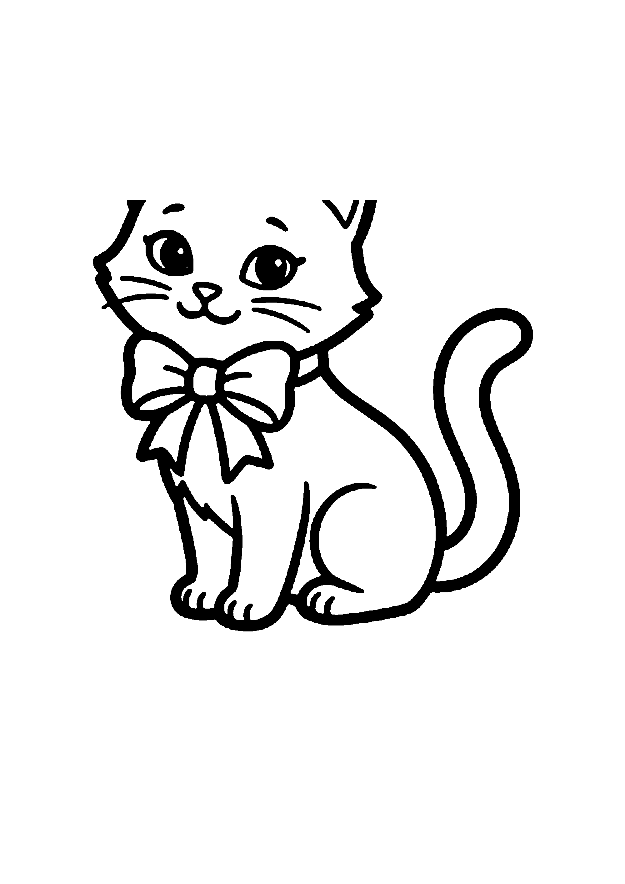 Coloriage aux contours nets : Petit Chaton Espiègle Prêt à Bondir