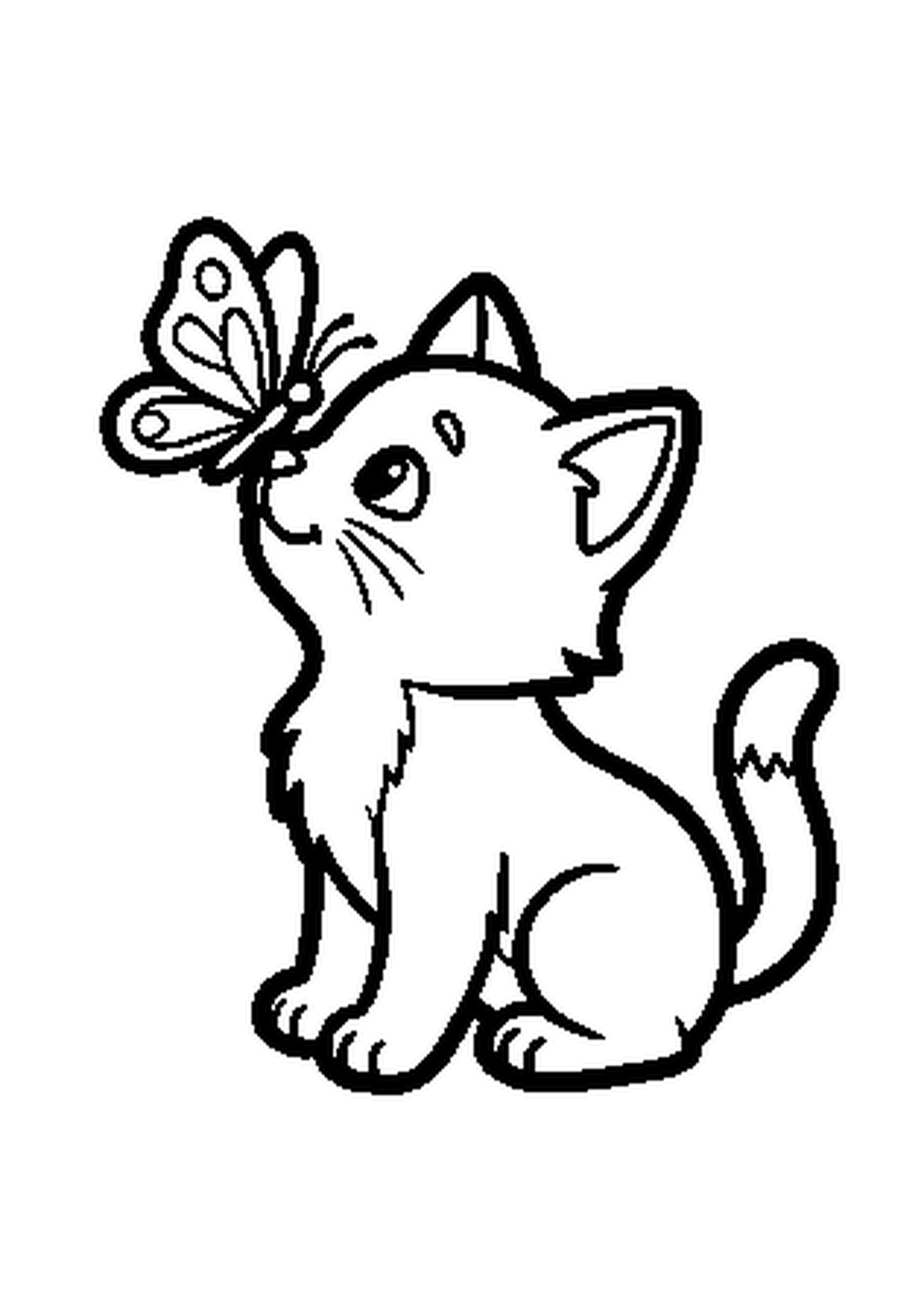 Coloriage aux contours nets : Chat Douillet Emmitouflé dans un Plaid