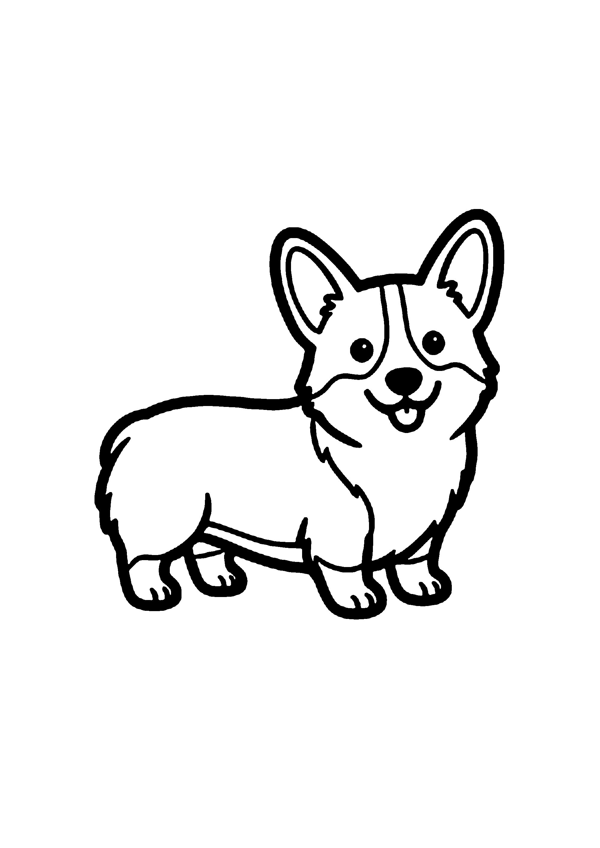 Coloriage aux contours nets : Cocker Spaniel Anglais aux Longues Oreilles
