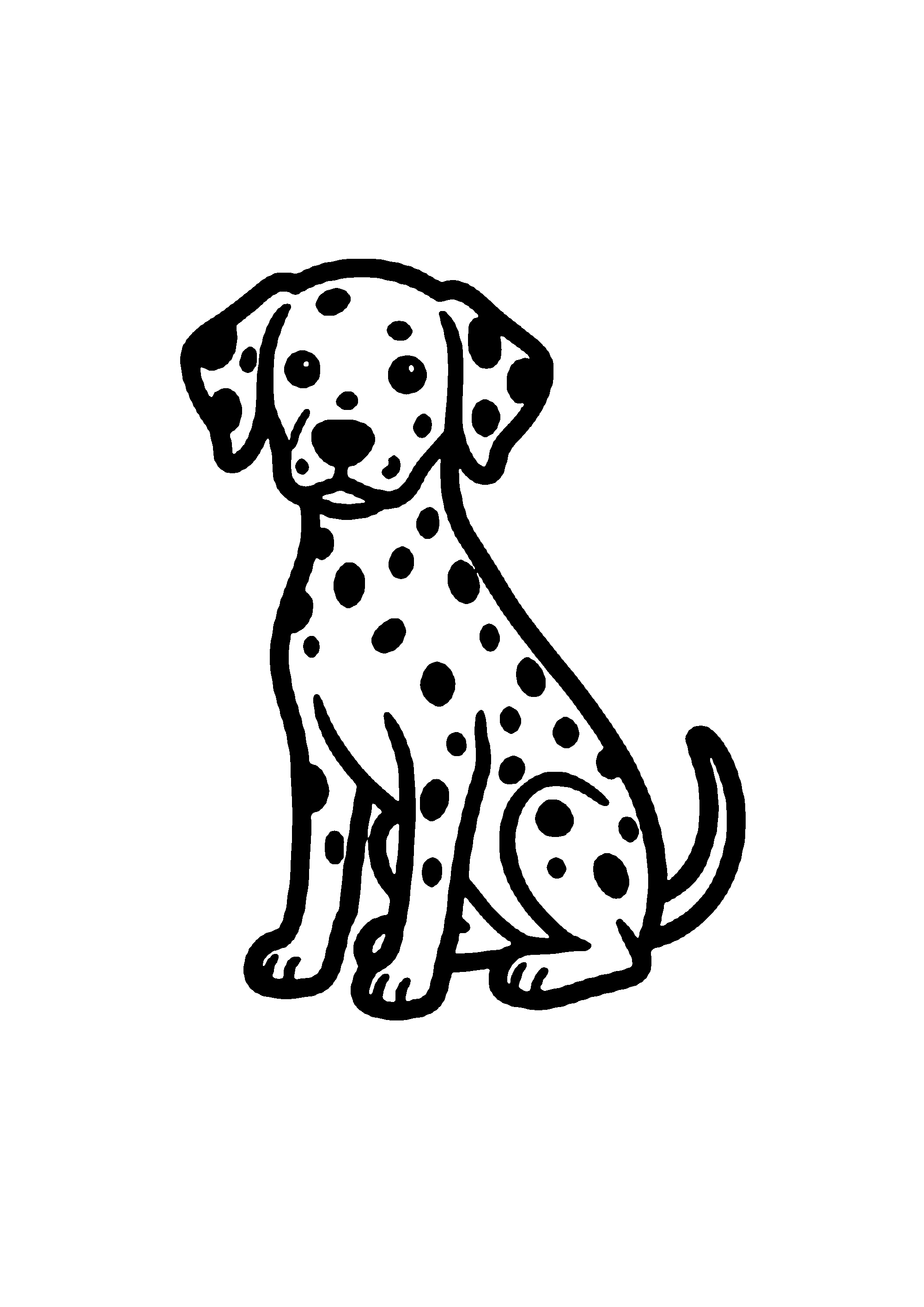 Coloriage aux contours nets : Chien Terre-Neuve Protecteur Nageur