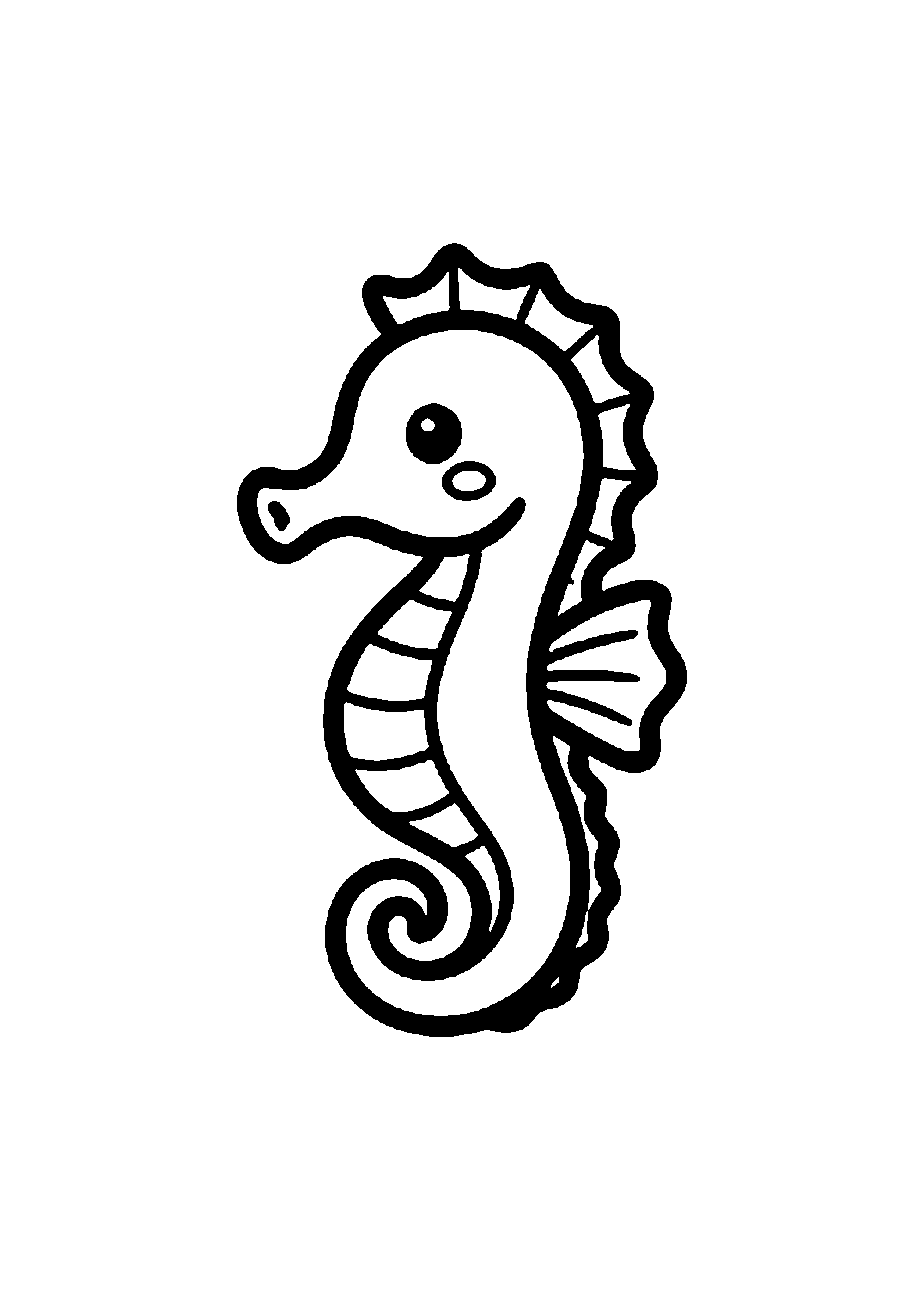 Coloriage aux contours nets : Étoile de Mer Souriante sur le Sable Fin