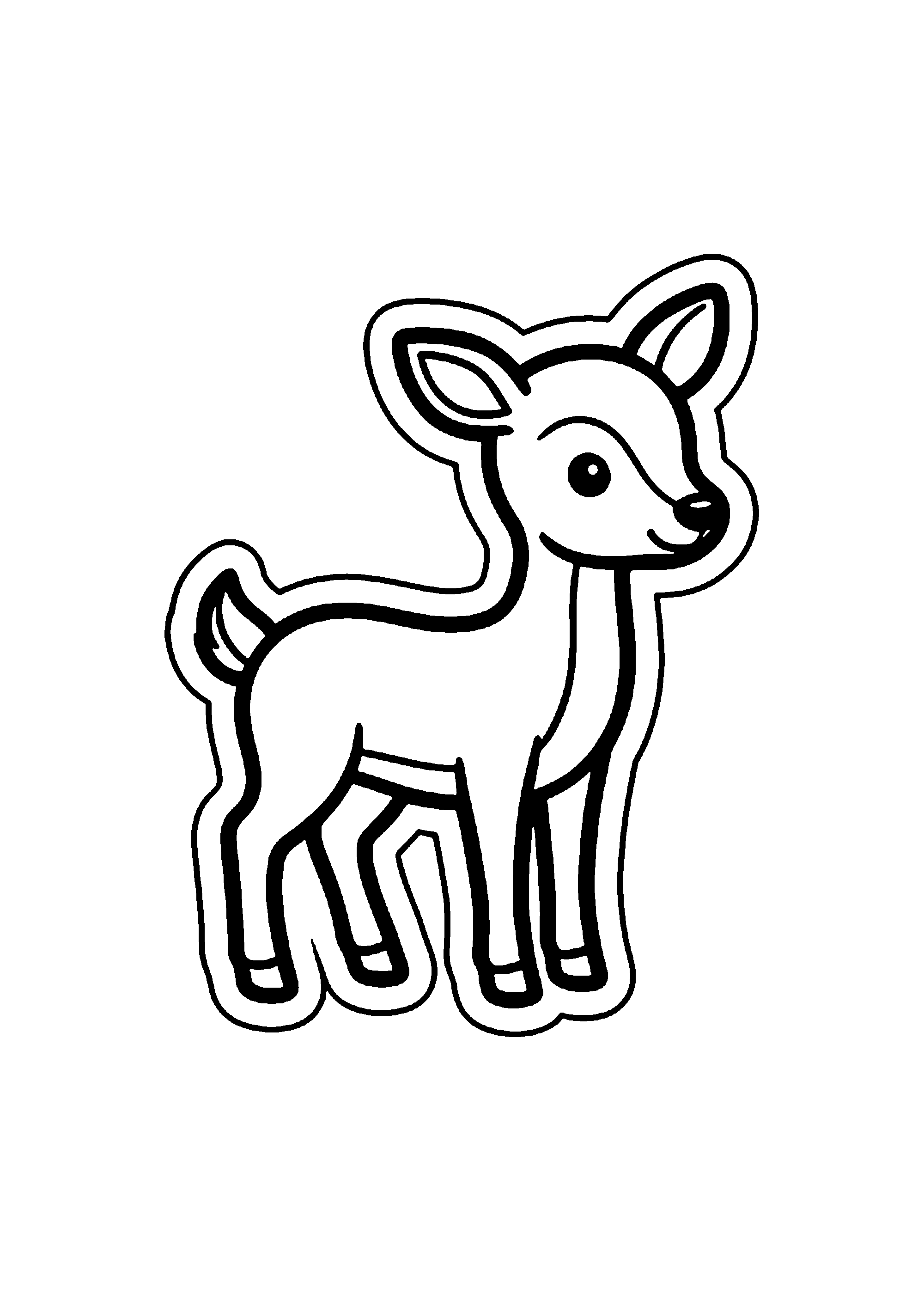 Aperçu coloriage Faon Adorable Couché dans les Hautes Herbes