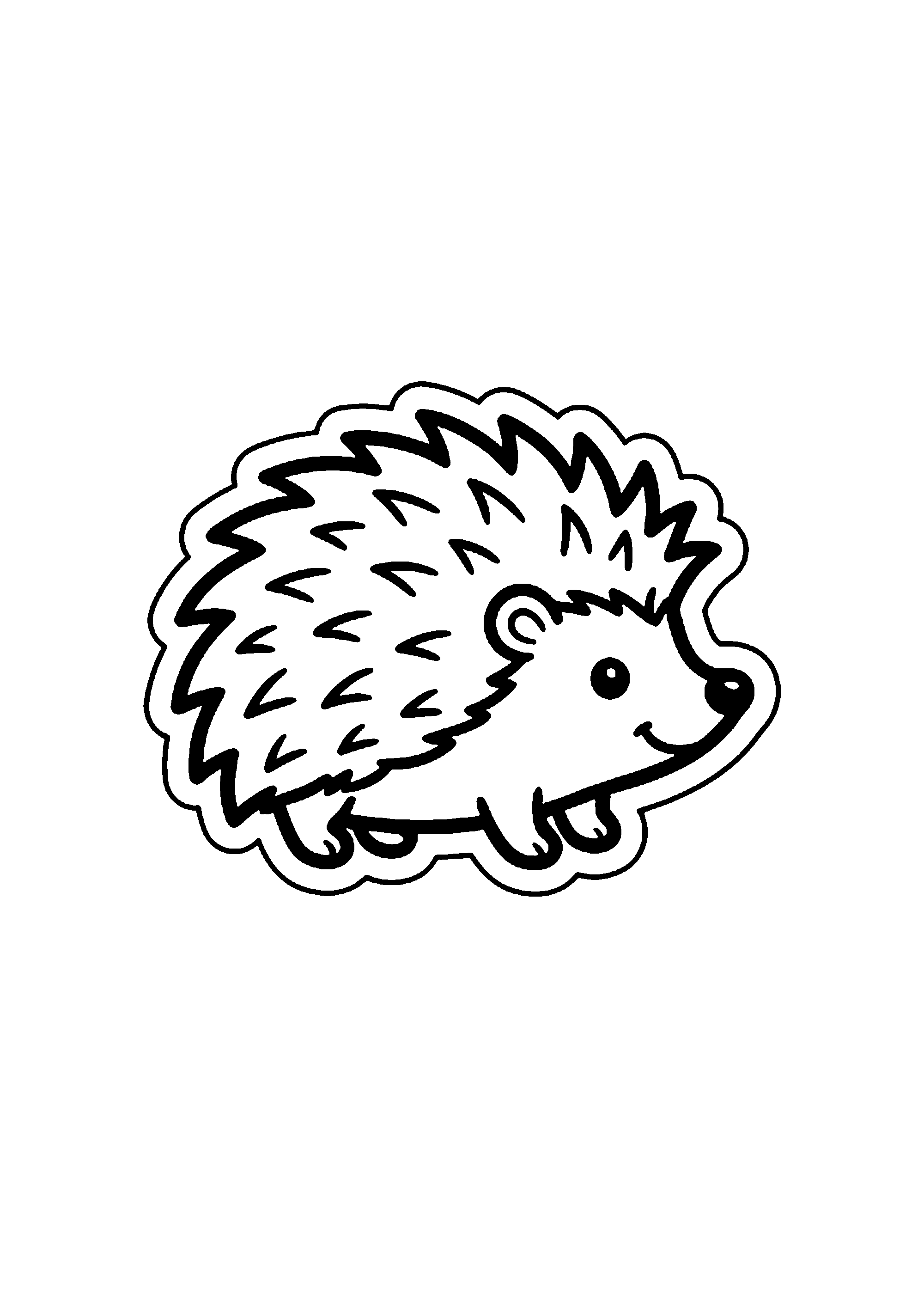 Aperçu coloriage Petit Hérisson Mignon avec sa Pomme