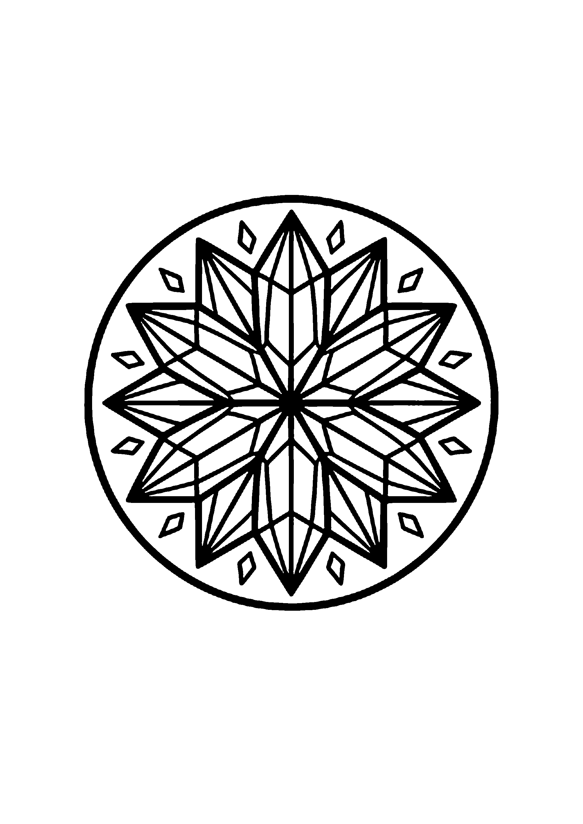 Coloriage aux contours nets : Mandala Géométrique d'Équilibre