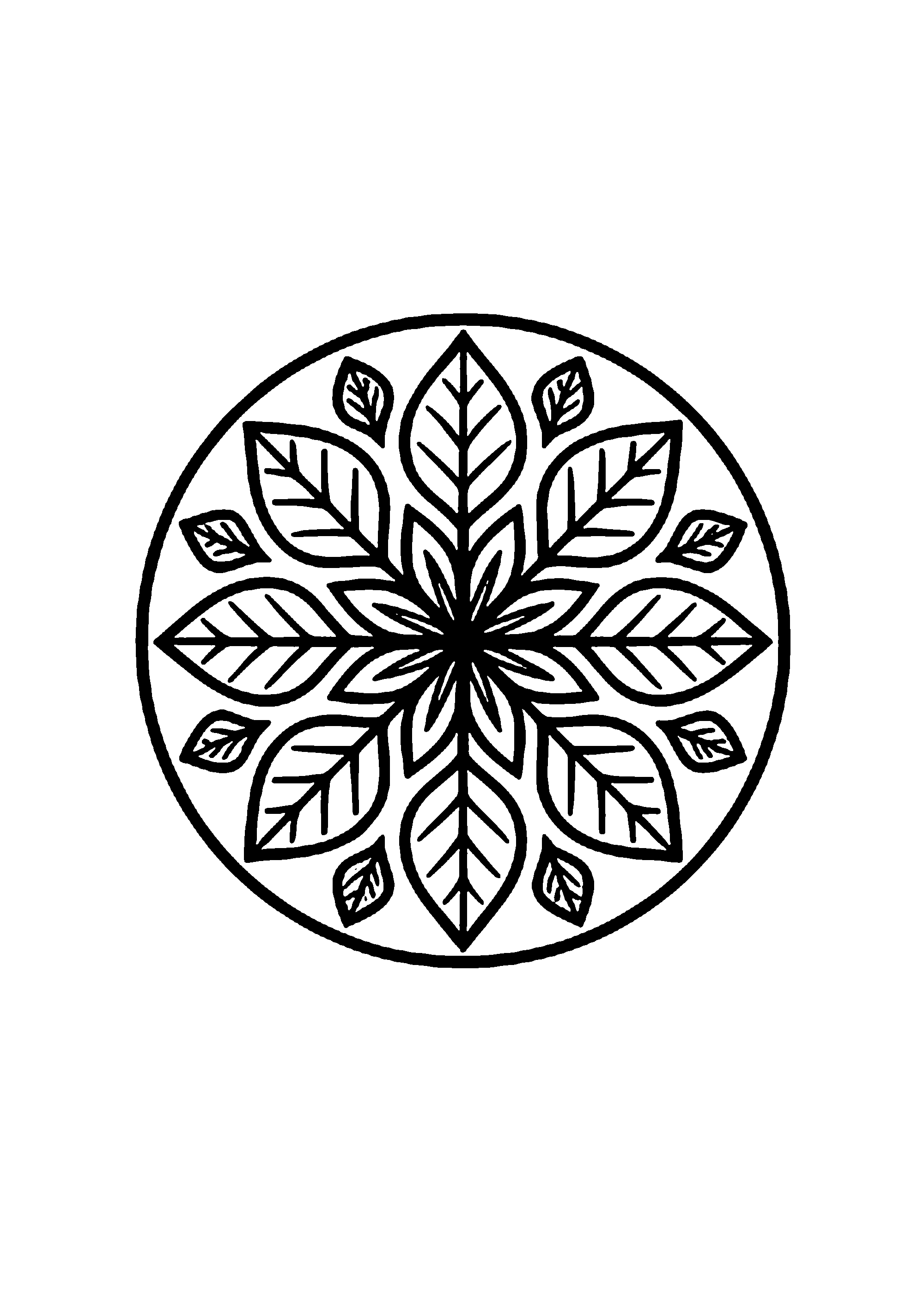 Coloriage aux contours nets : Mandala Géométrique d'Équilibre