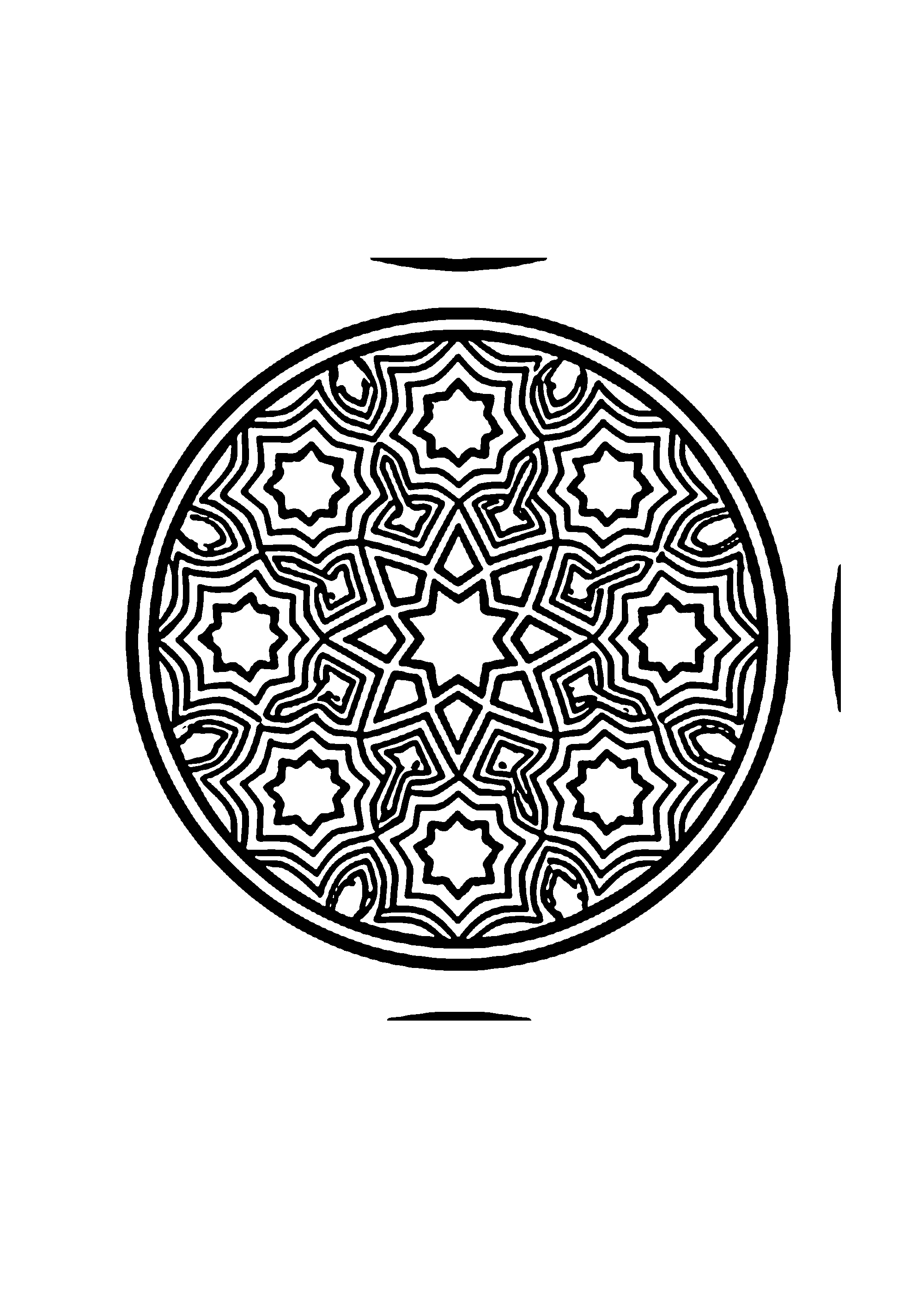 Coloriage aux contours nets : Mandala Géométrique d'Équilibre