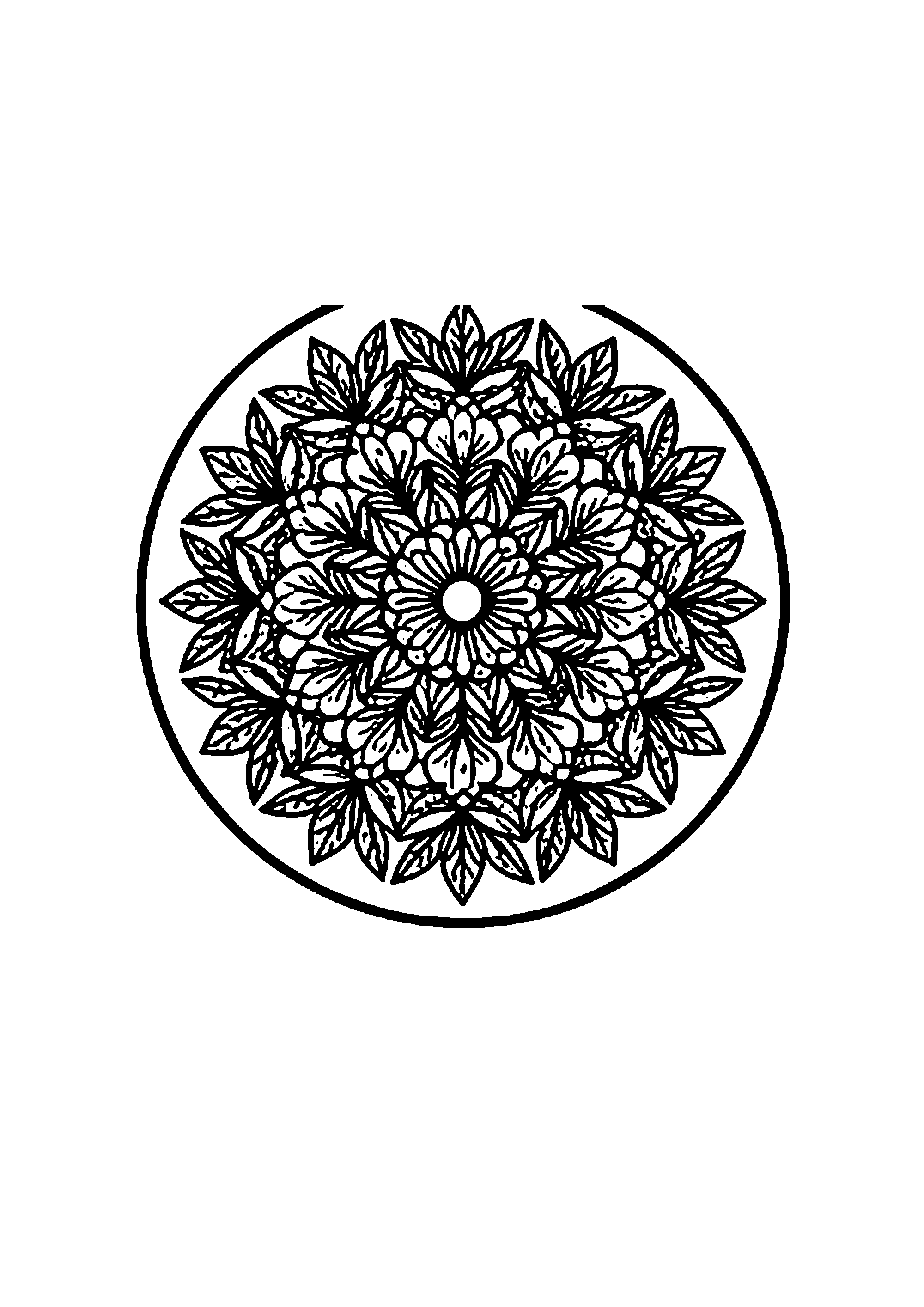 Coloriage aux contours nets : Mandala Géométrique d'Équilibre