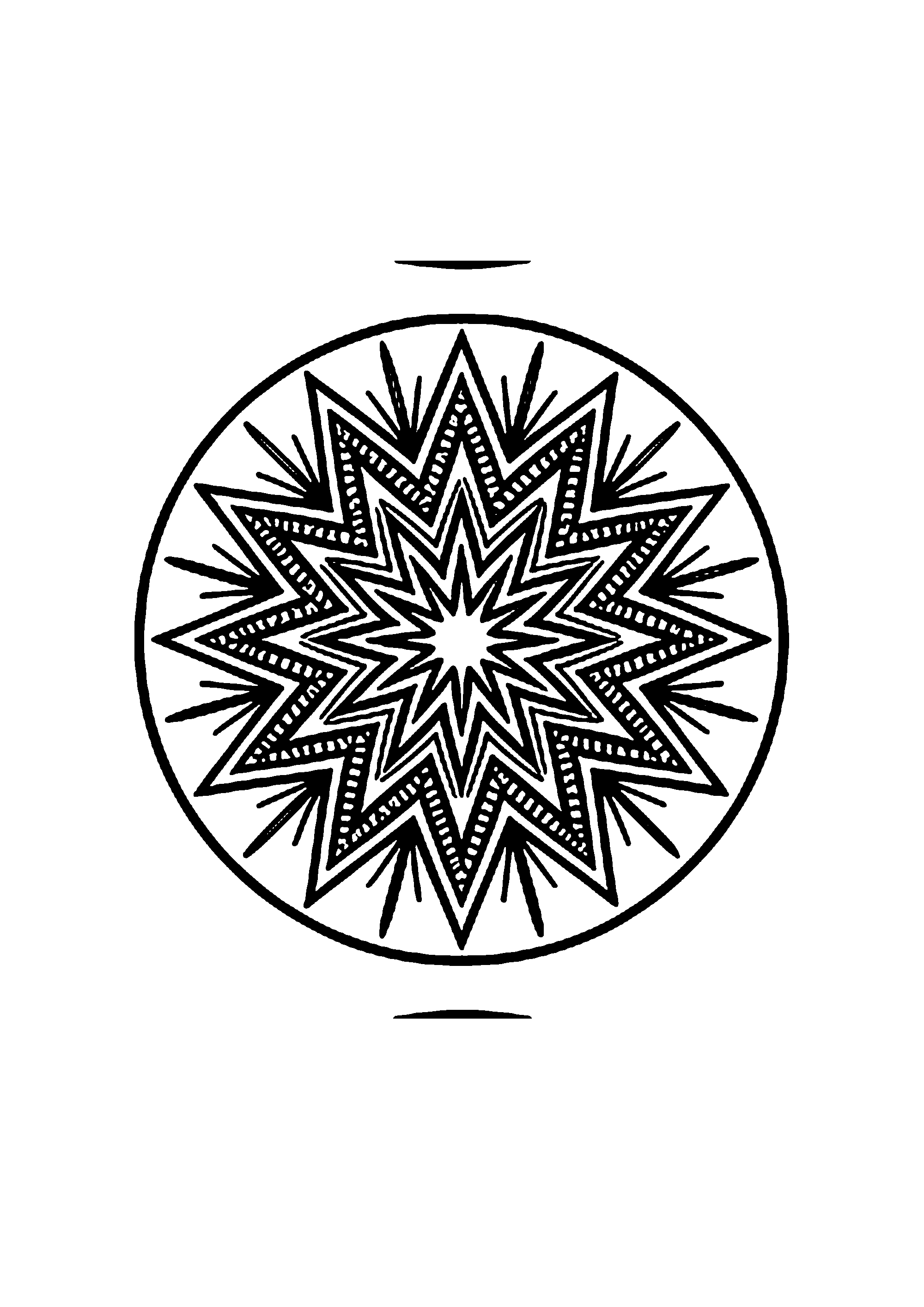 Coloriage aux contours nets : Mandala Géométrique d'Équilibre