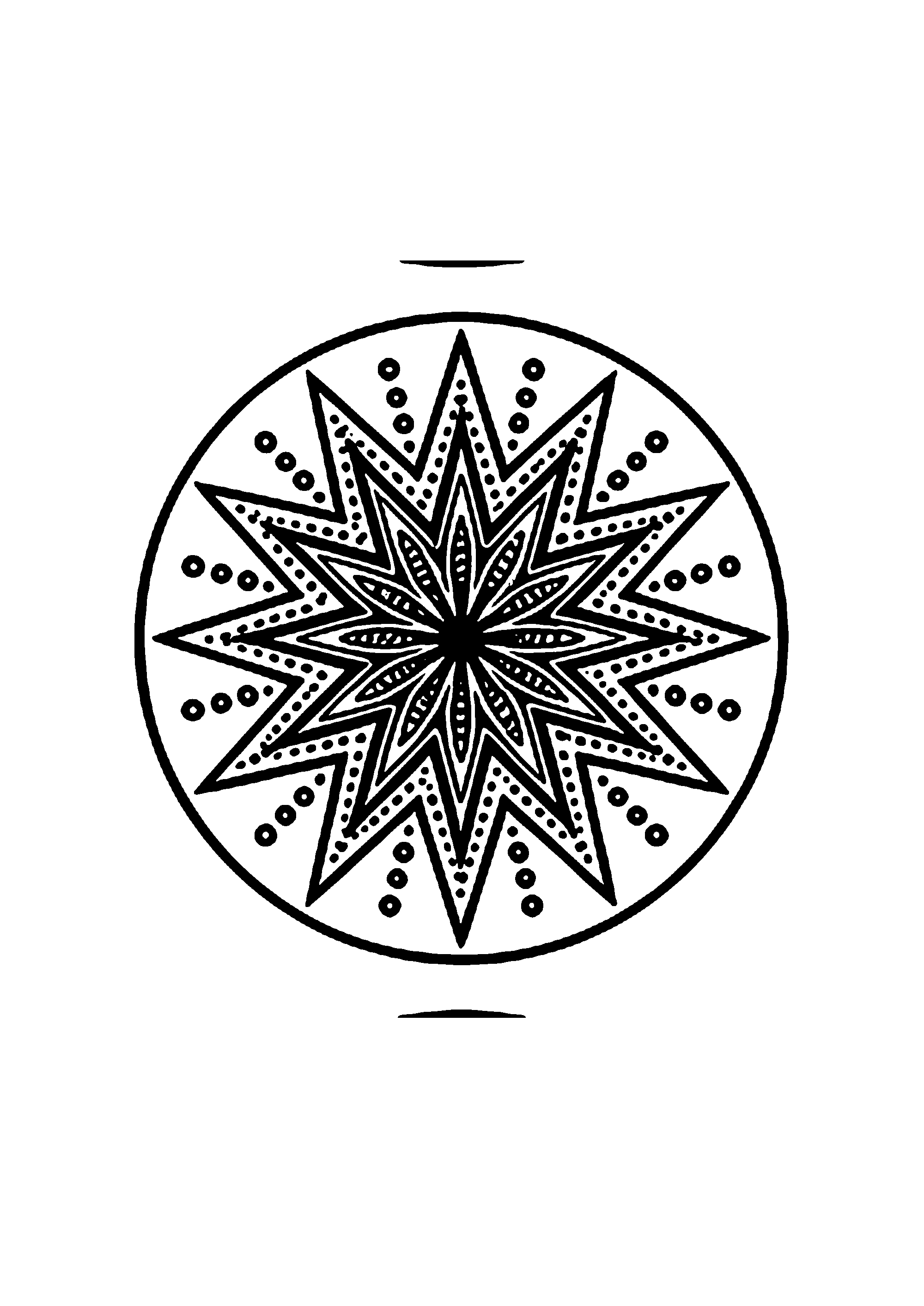 Coloriage aux contours nets : Mandala Géométrique d'Équilibre