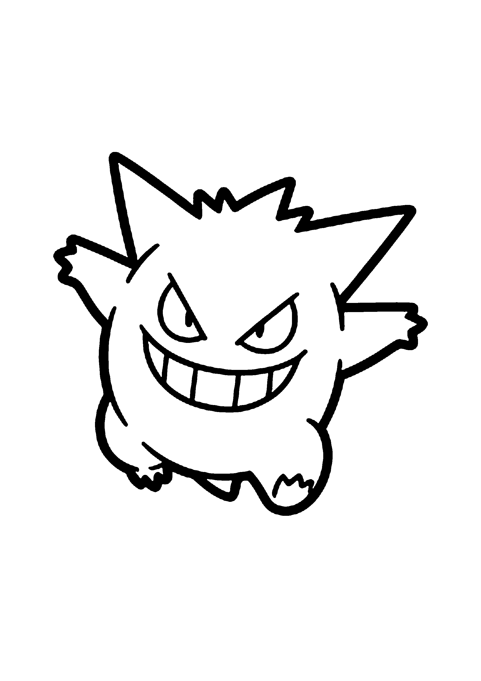 Coloriage aux contours nets : Coloriage Gengar