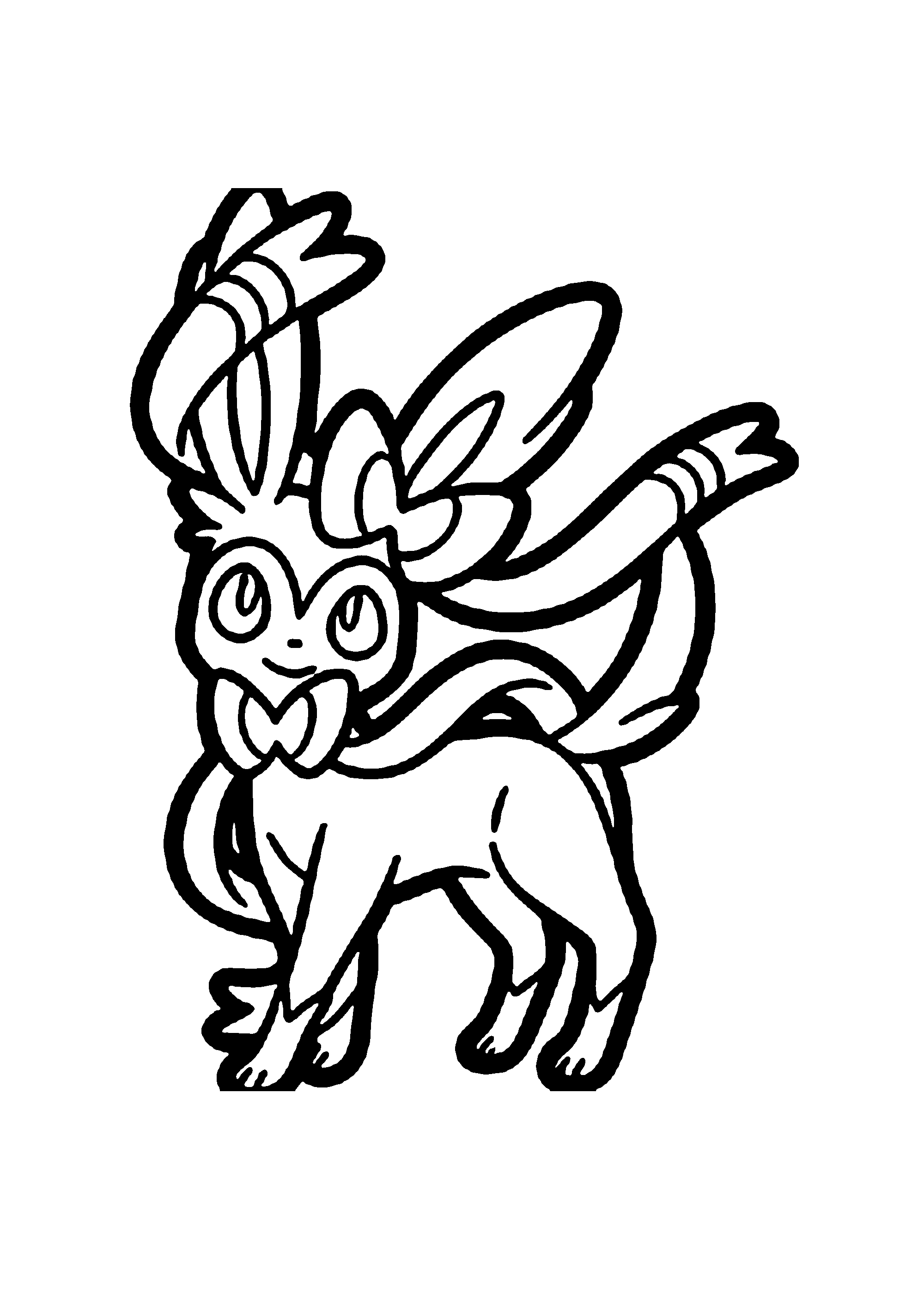 Coloriage aux contours nets : Coloriage Épique Pokémon