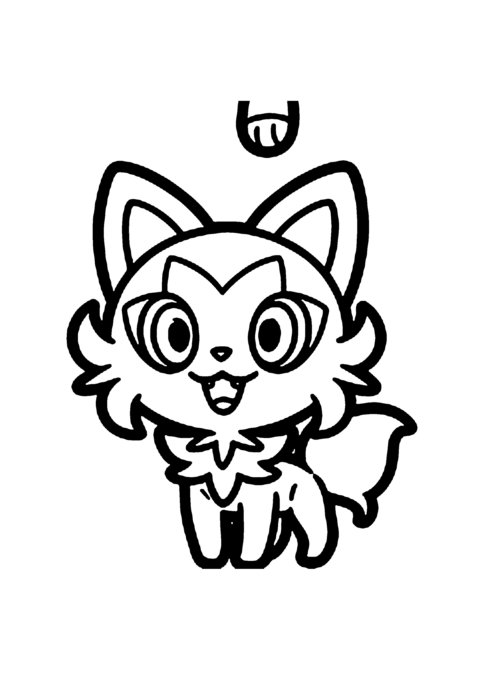 Coloriage aux contours nets : Coloriage Épique Pokémon