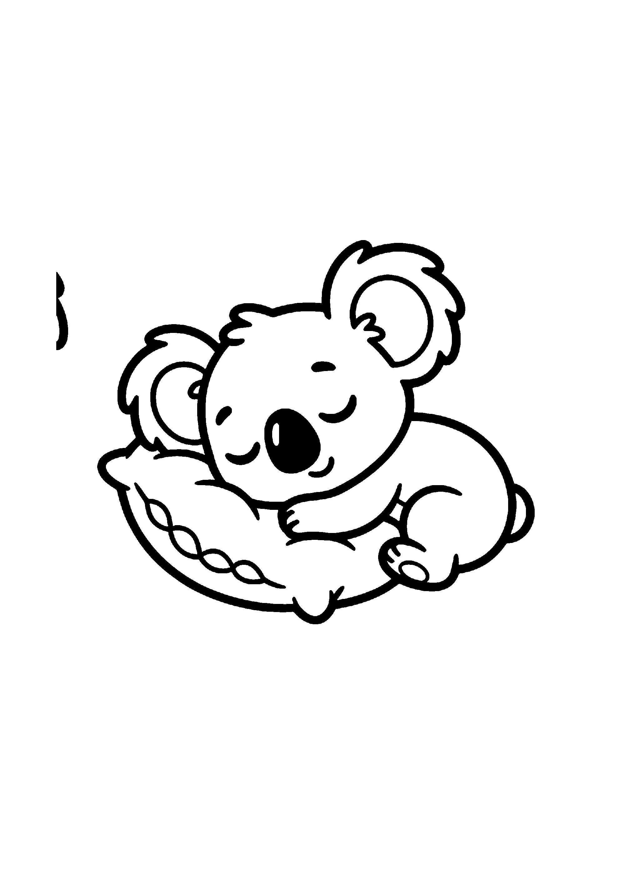 Coloriage aux contours nets : Stitch Endormi Pelotonné sur un Coussin