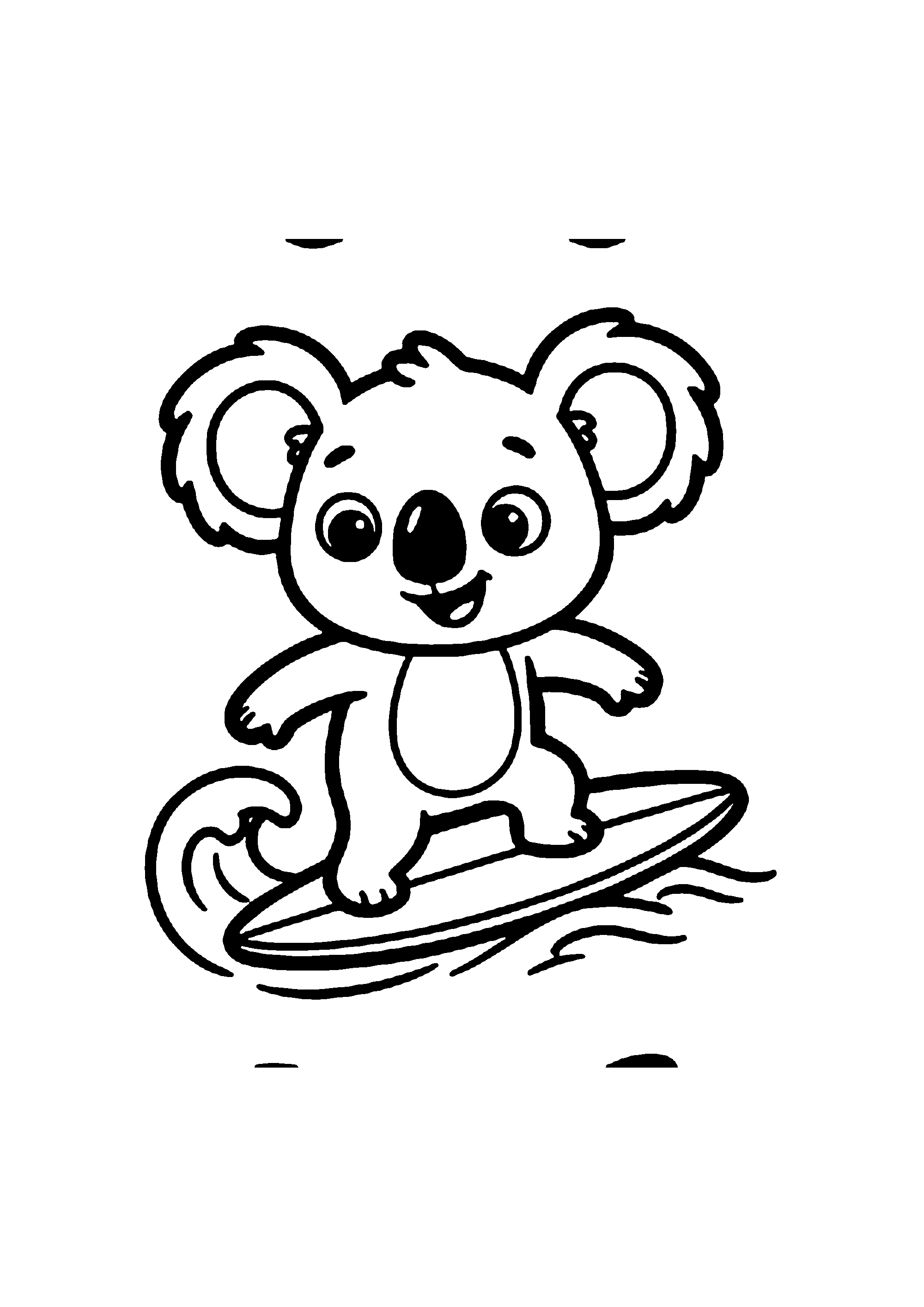 Coloriage aux contours nets : Stitch Champion de Surf Défiant les Vagues