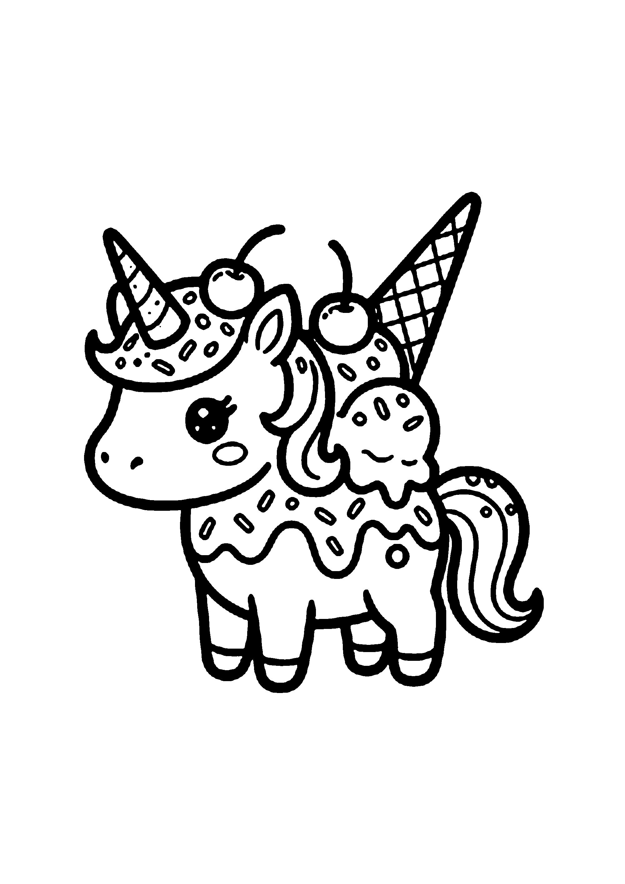 Coloriage aux contours nets : Licorne Céleste Enchantée