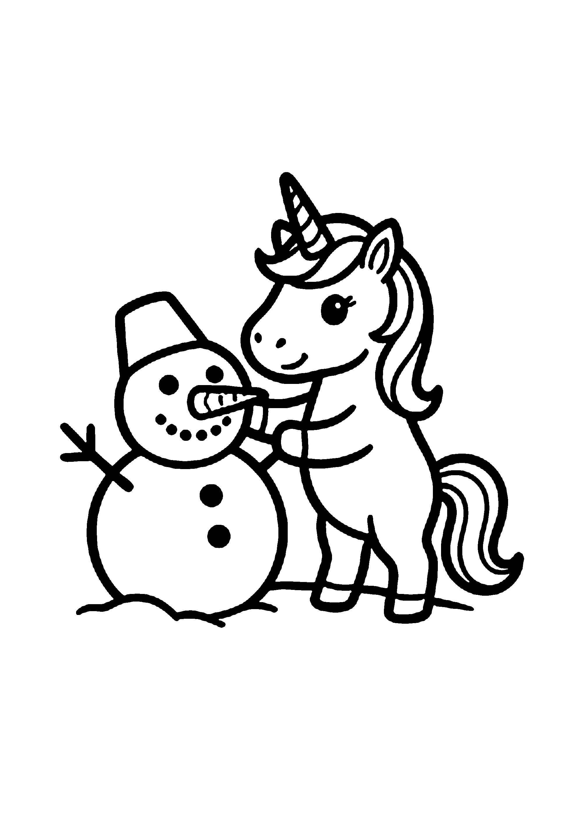 Coloriage aux contours nets : Licorne Céleste Enchantée
