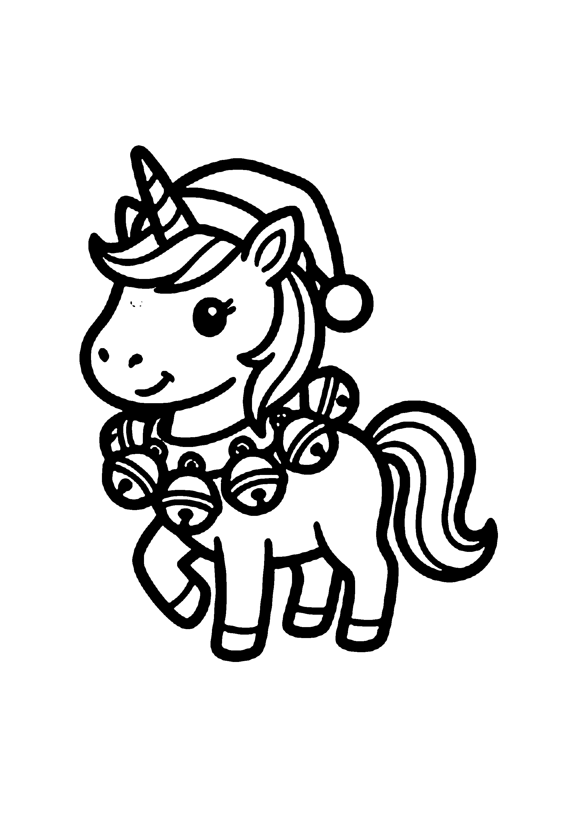Coloriage aux contours nets : Licorne Céleste Enchantée
