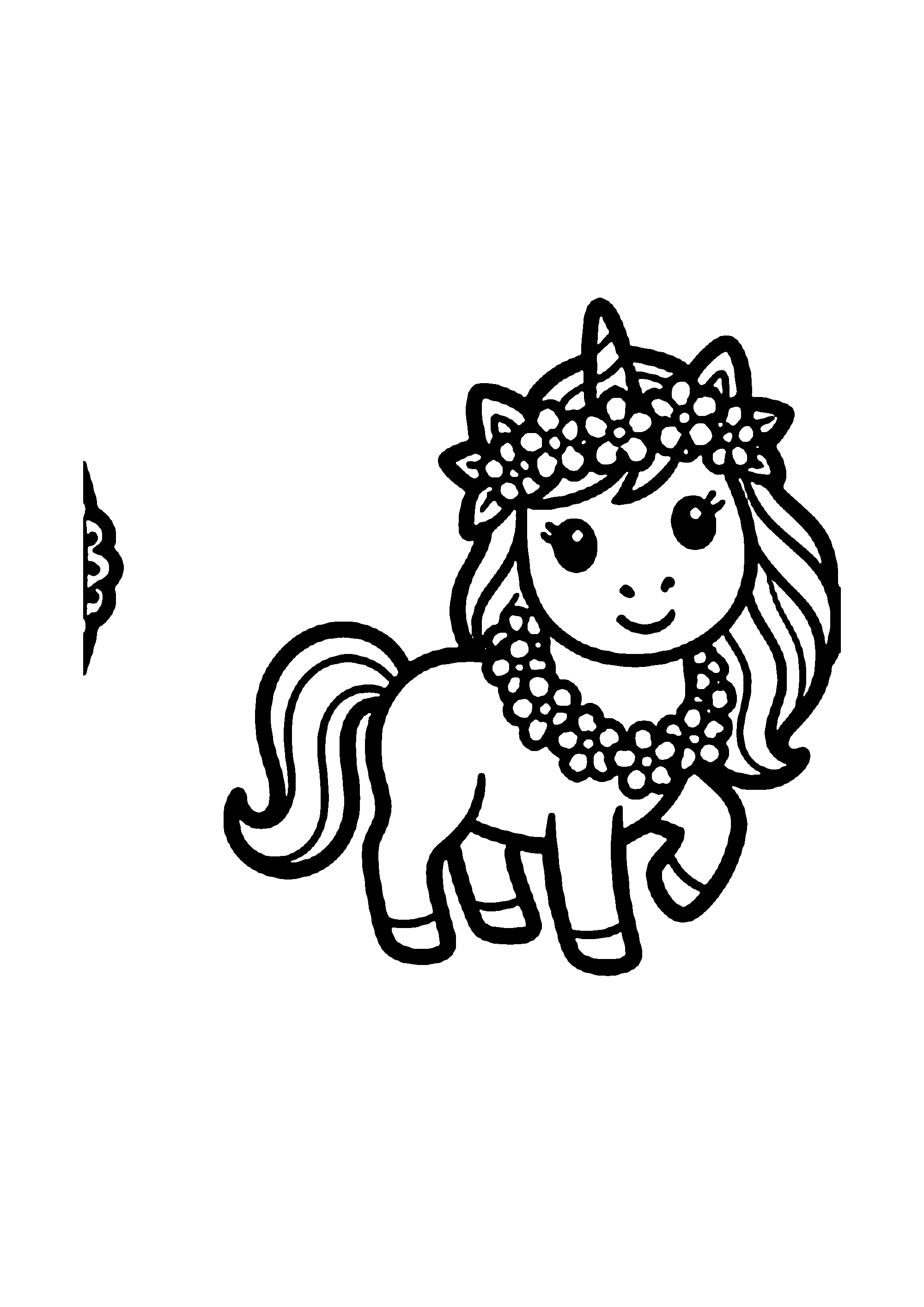 Coloriage aux contours nets : Licorne Céleste Enchantée