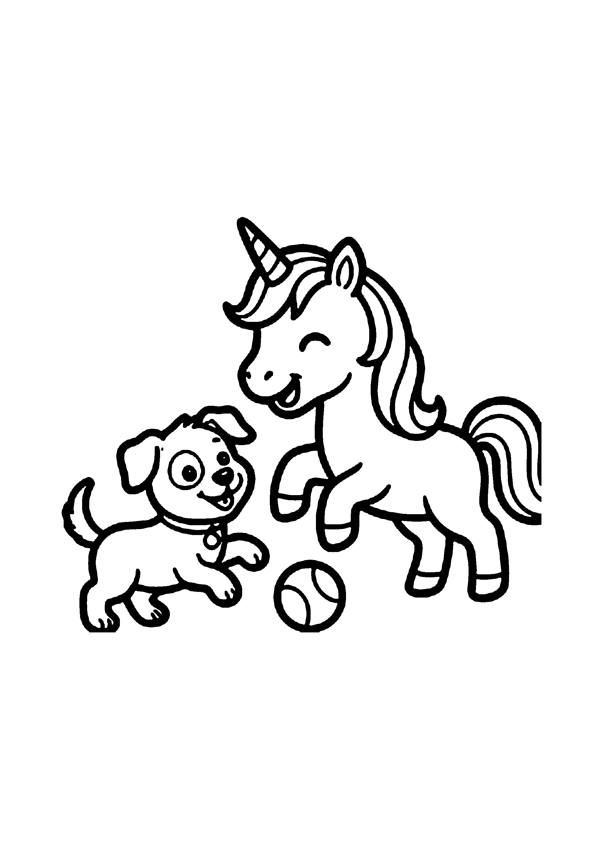 Coloriage aux contours nets : Licorne Céleste Enchantée