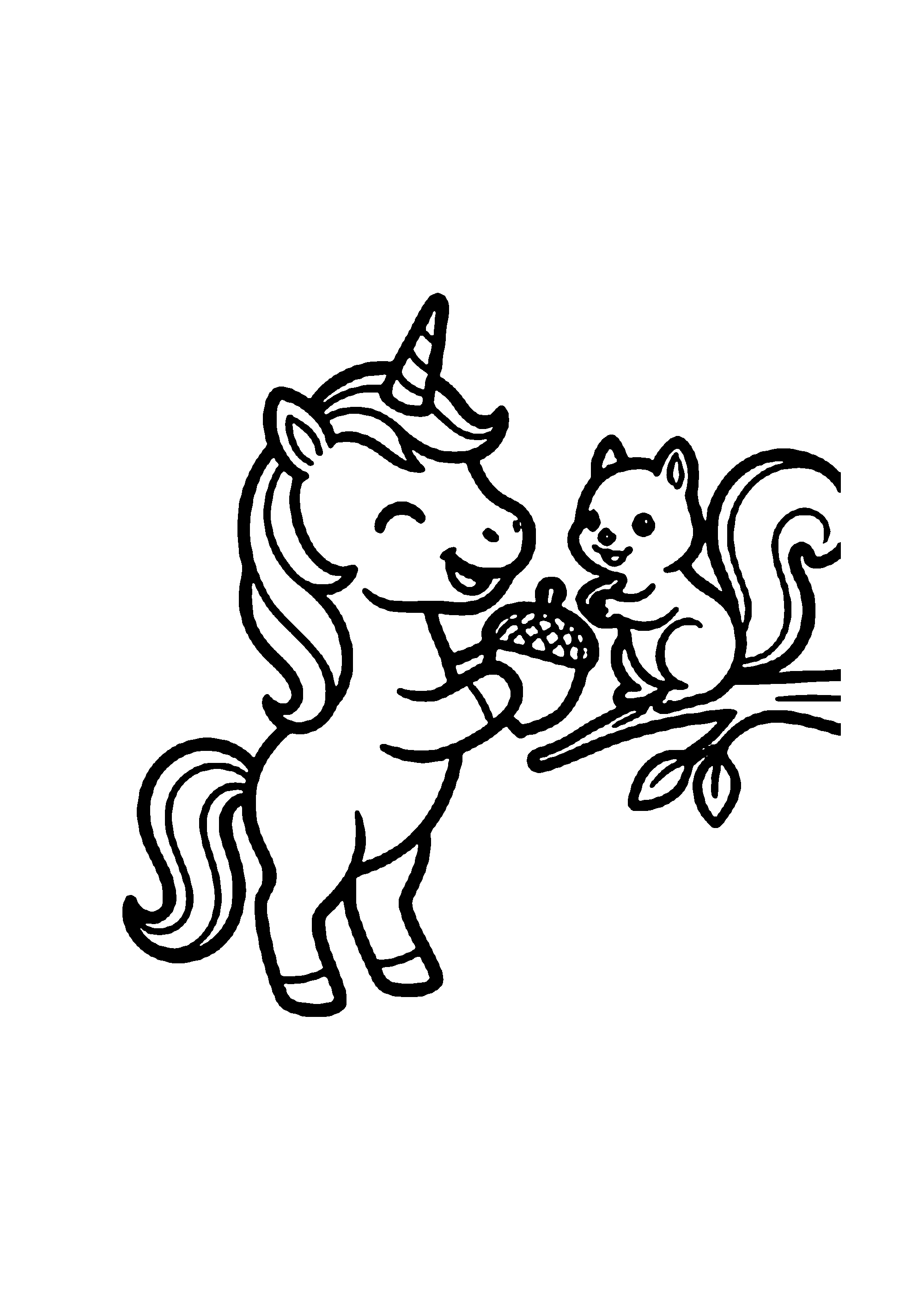 Coloriage aux contours nets : Licorne Céleste Enchantée